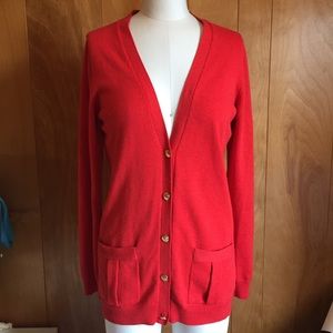 Blood Orange Long Cardigan Banana Republic Wool